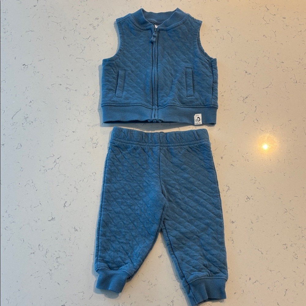 Carter's Blue Quilted Baby Jogger Set